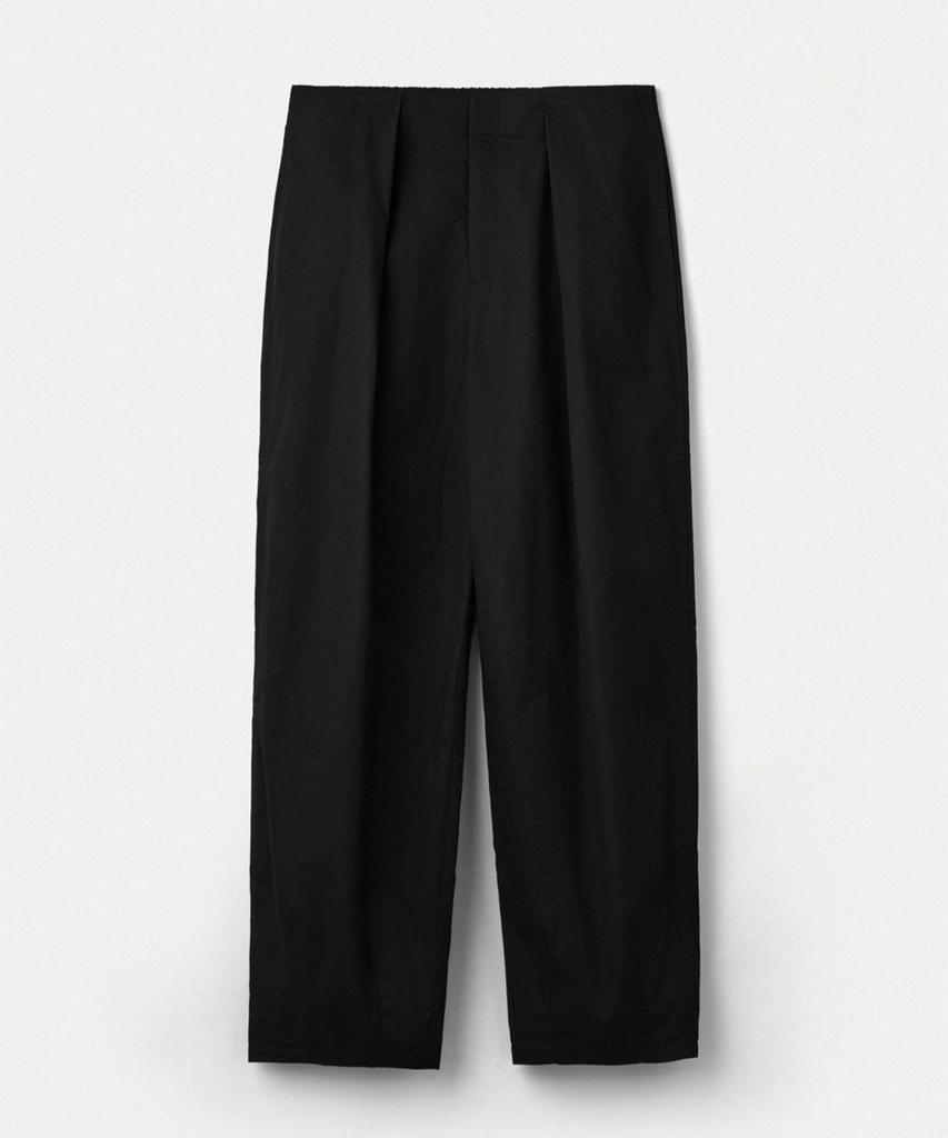 UMARMUNG Extra Long Staple Cotton Oval Silhouette Pants_Black