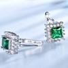Gica Gem из стерлингового серебра 925 пробы, зеленые квадратные винтажные серьги-гвоздики для женщин, тонкий темперамент, высококачественные ювелирные изделия, подарок на День матери