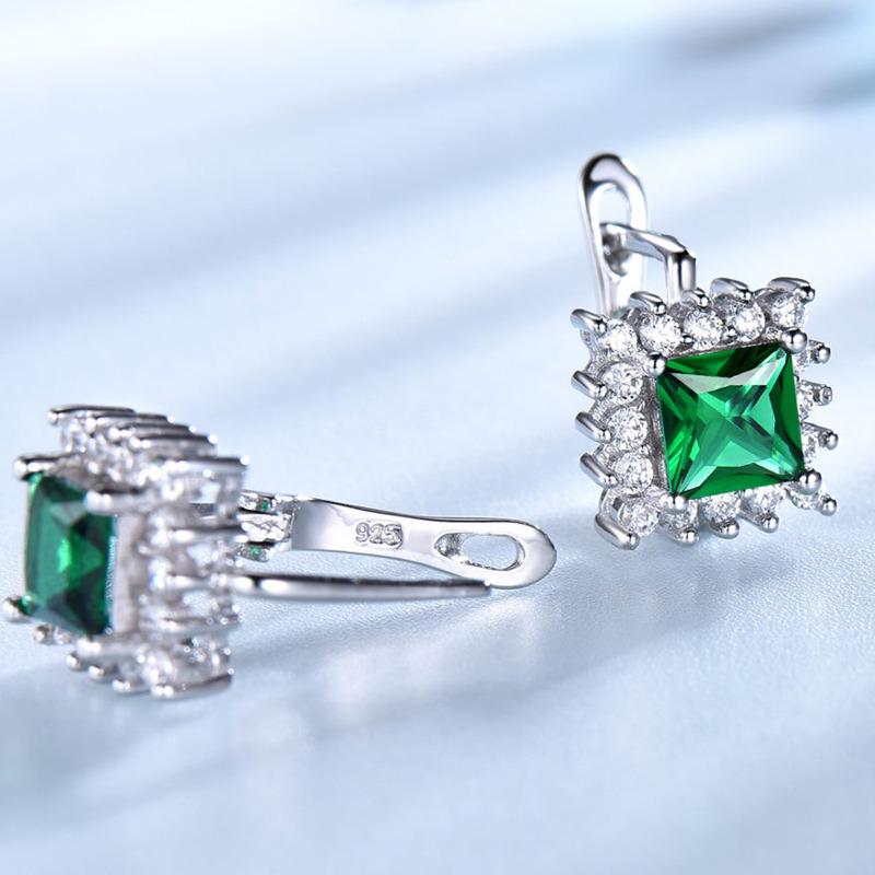 Gica Gem из стерлингового серебра 925 пробы, зеленые квадратные винтажные серьги-гвоздики для женщин, тонкий темперамент, высококачественные ювелирные изделия, подарок на День матери