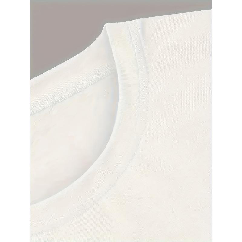 European Size Women's White Short Sleeve T-Shirt with Multicolor Heart Print - Pastel Pink, Yellow, Green, Blue