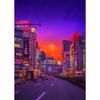 Japan Abstract Anime Cityscape Canvas Poster Unframed Cyber Neon Tokyo Street View Canvas  for Modern Home Wall Decor