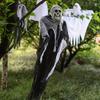 1pcs Lofytain Halloween Hanging Ghost Skull Skeleton Gauze Scary Props for Haunted House Outdoor Yard Garden Horror Decoration