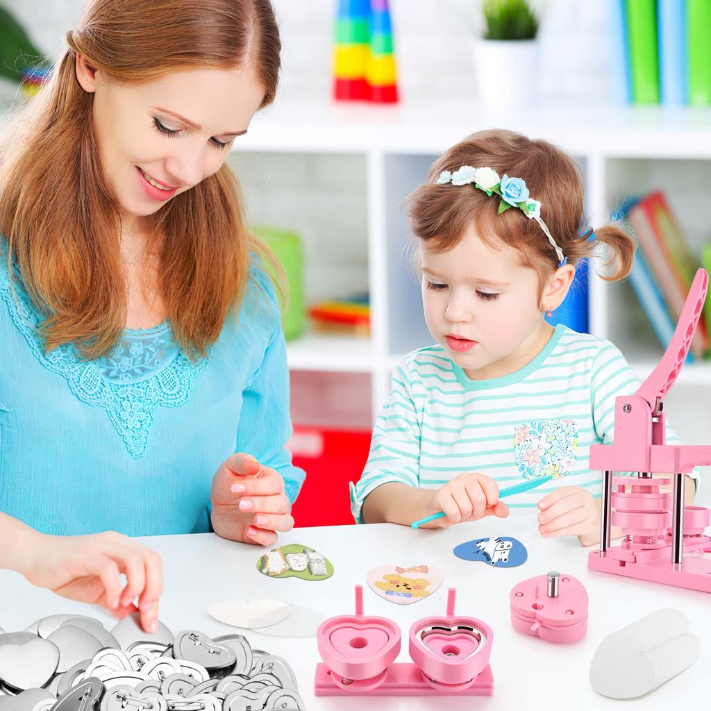 58mm Mold for Can Badge Machine Can Badge Can Badge Maker Dedicated Base Pink Idol Goods Handicraft Handmade School Entrance Gift [Heart-shaped]