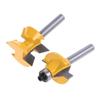 2Pcs 8mm Shank 1/2 Handle  Router Bit Set 120 Degrees Groove Chisel Woodworking Cutting Tool