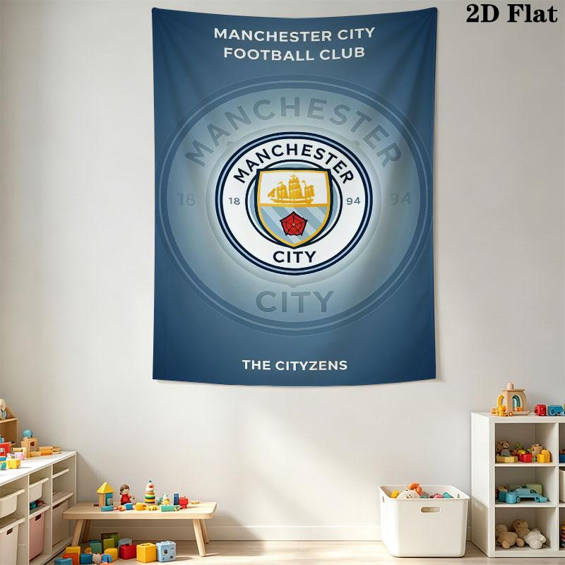 Elite MCFC SquadWall Hanging Printed Fabric Blanket Decorative Tapestries for Bedroom Living Room Home Decor