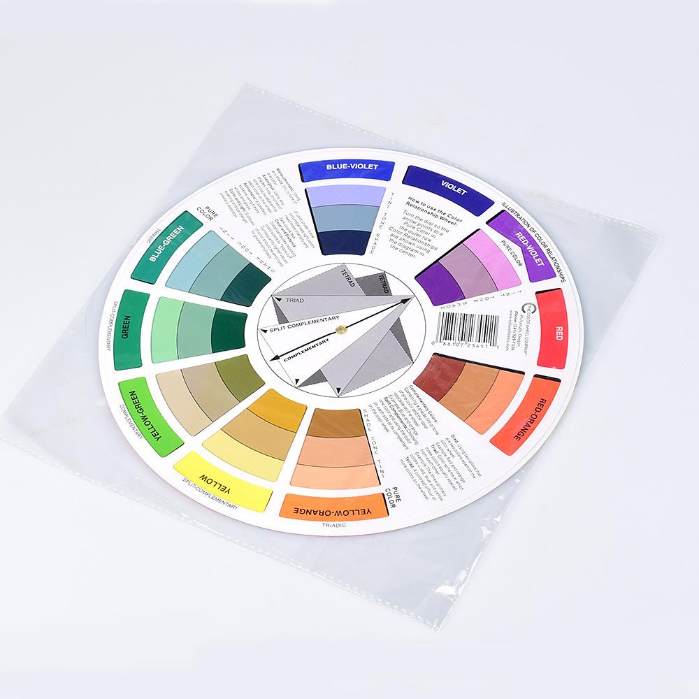 12 Color Wheel Rotatable Color Matching Card Pigment Mixing Palette for Tattoo & Makeup