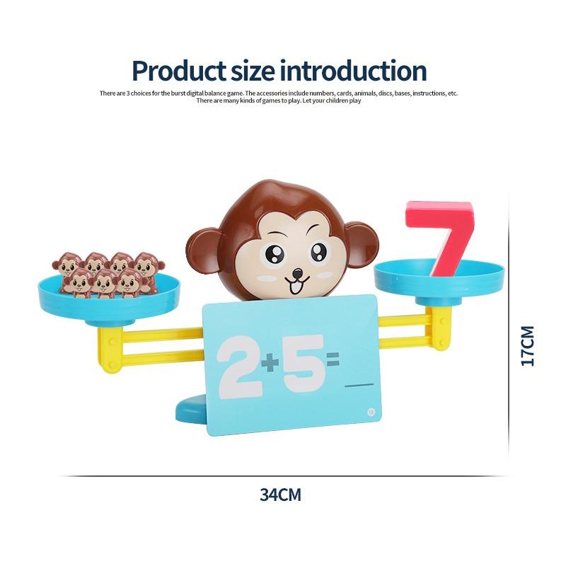 Игрушка с математическими весами Монтессори, обучающая игрушка для счета и расчета с весами и аксессуарами, игрушка для детей с навыками баланса мультяшной лягушки