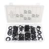 180PCS Black Rubber O-ring Kit - Guard Rings, Sealing Rings, and Oil Retainer Washers - Rubber Car Rings Set In a Box