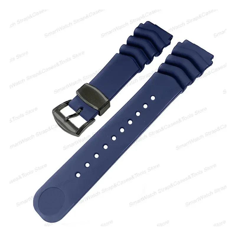 Прочный спортивный ремешок для дайверских часов Seiko с полимерным ремешком и стальной застежкой