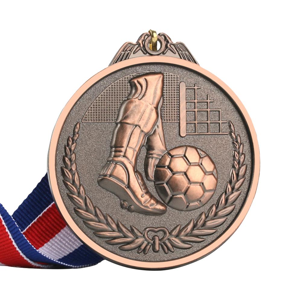Soccer Sports Medals Zinc Alloy Football Competition Medals Wear-resistant Collection Gold Silver Bronze Supplies