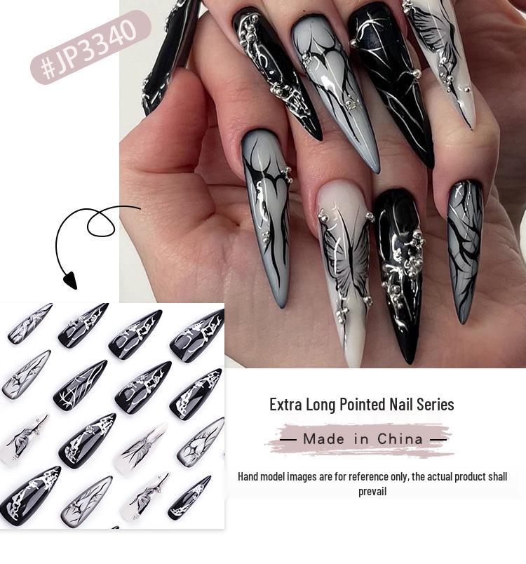 Trendy European & American Heart Butterfly False Nails - Hot-Selling Nail Art Tips