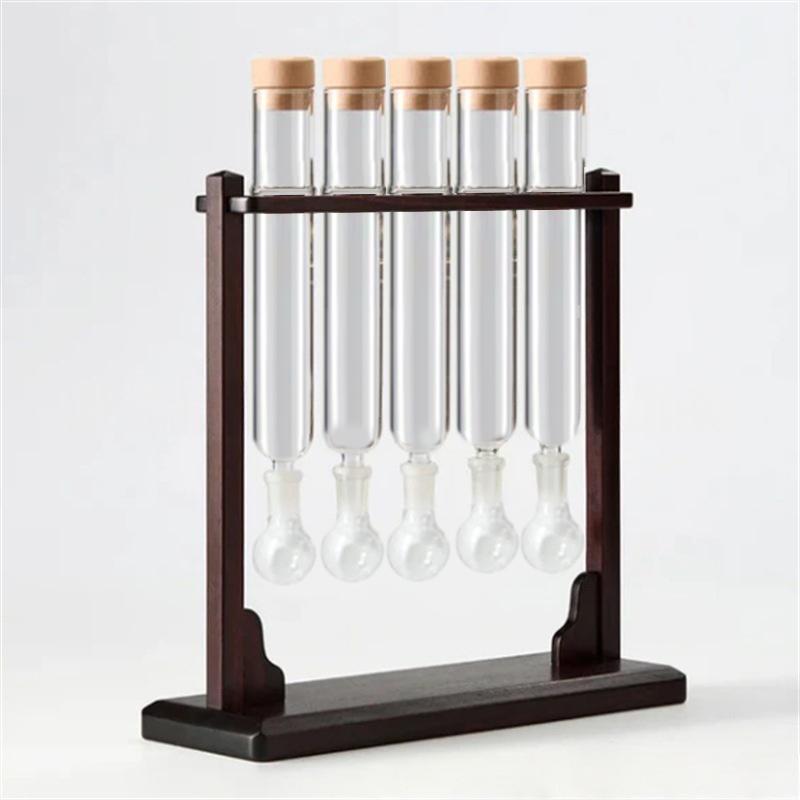 Cigar Flavor Infuser Humidor With Glass Tube,Red Wood Bracket With Humidifier And Hygrometer,Portable Cigar Storage Case