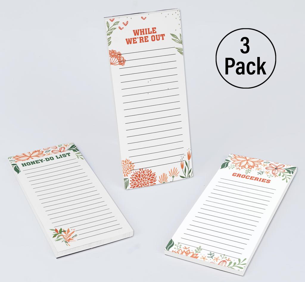 Inkdotpot Упаковка из 3 магнитных блокнотов для записей на холодильник - магнитные блокноты для записей на холодильник-  (50 листов