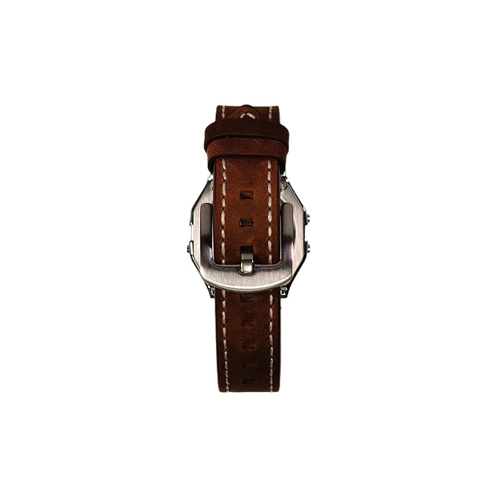 Casio Коллекция Custom Электронный механизм Кожаный ремешок Часы Мужские Часы Желтый циферблат A158WEA-9 Watch5--