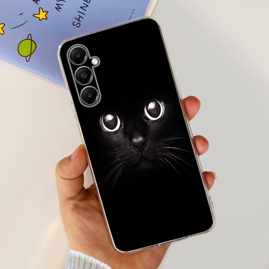 Чехол для Samsung Galaxy A05s SM-A057F Милый мультяшный чехол с кошкой Прозрачный силиконовый чехол для телефона для Samsung A05s A 05s Мягкий бампер