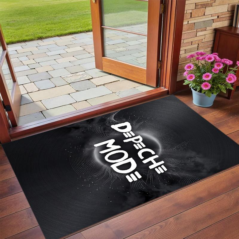Depeche Mode Print Crystal Velvet Plush Rug Wear?Resistant Anti?Slip Floor Mat For Indoor Household Decoration