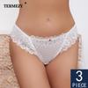 3Pcs/Lot Women Sexy Lace Panties Low-Rise Temptation Lingerie Female G String Transparent Underwear Hollow Out Briefs Intimates