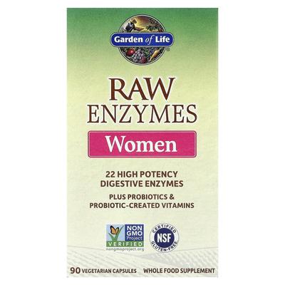 Сырые ферменты, Женские, Вегетарианские капсулы, 90