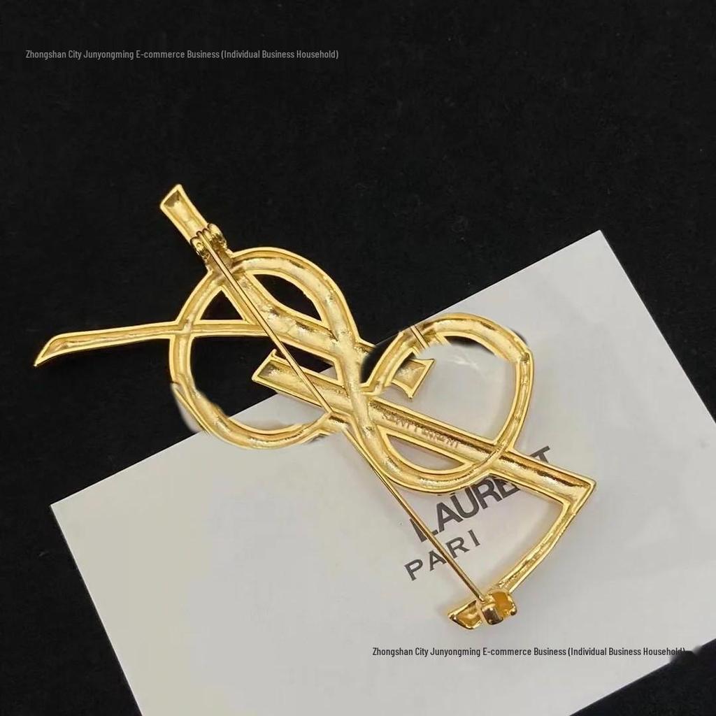 YS Ретро Брошь с бамбуковым суставом: Стильный женский модный аксессуар с оригинальным дизайном и стальным клеймом.