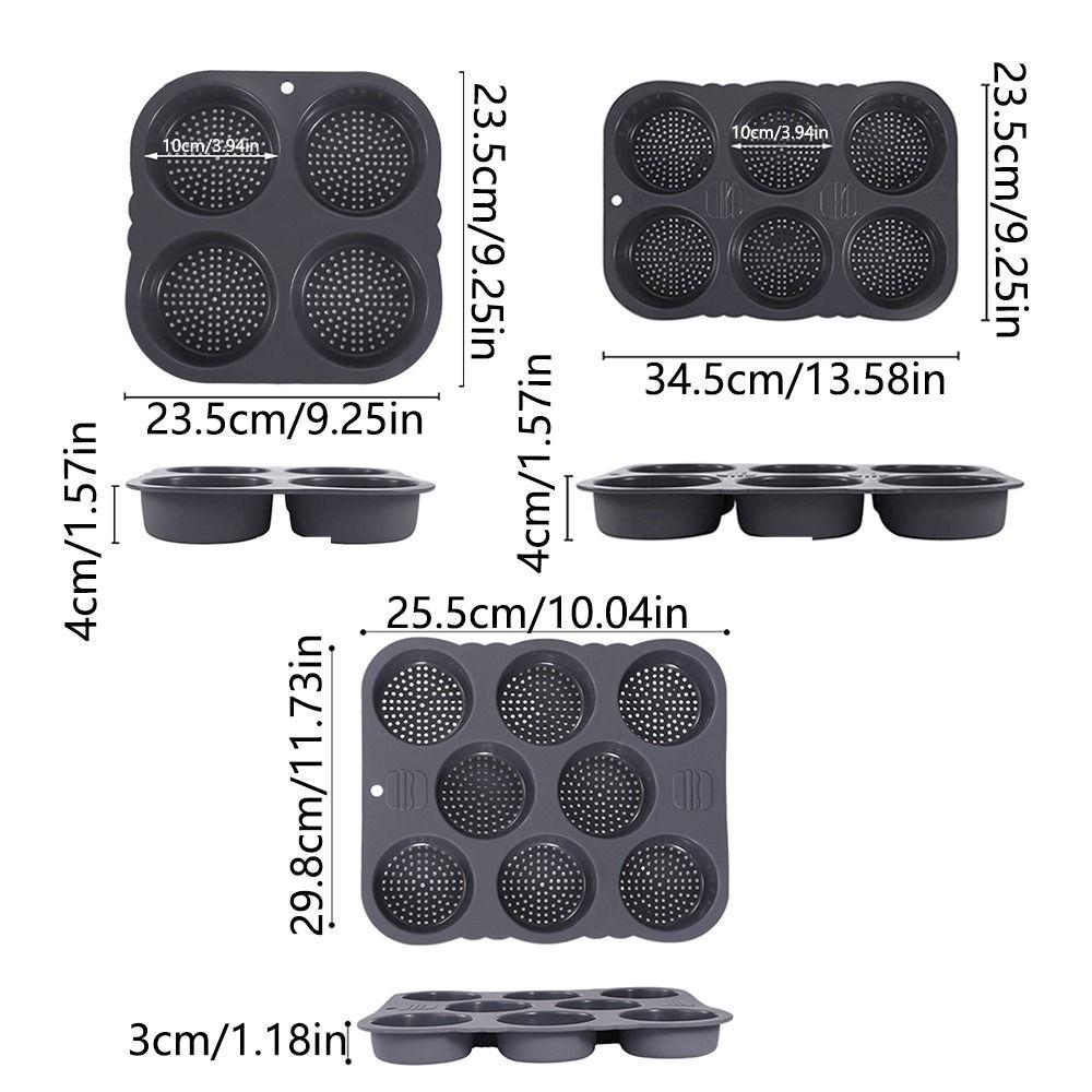 Non-stick Hamburger Bun Mold Silicone Baking Tray Heat Resistant Bread Loaf Pan Sandwich