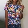 Women Fashion Butterfly T-shirt Summer 3D Colorful Printed Tops Tees Female Casual Short Sleeve Clothing Ladies Vintage Outfit