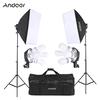 Andoer Studio Photo Lighting Kit with 2 * Softbox / 2 * 4in1 Bulb Socket / 8 * 45W Bulb / 2 * Light