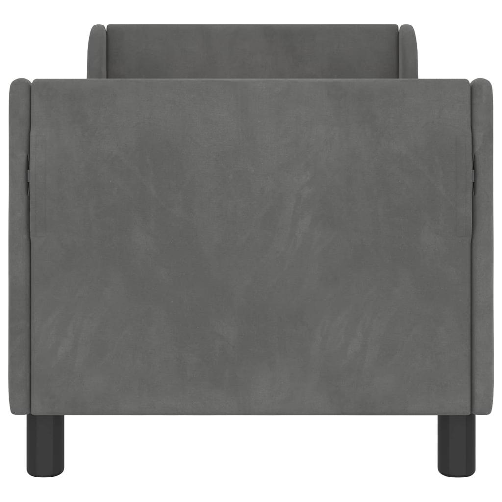 Kids Bed Frame with Headboard Dark Grey 70 x 140 cm Velvet