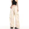 High Waist Workwear Casual Cargo Pants for Women Fashion Straight Wide Leg Pants Women Streetwear Solid Loose Baggy Pants Lady 24200
