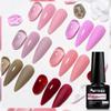MTSSII 7ml Rubber Base Gel Nude Pink Purple Transparent Color Gel Nail Polish Sparking Glitter Chrome Semi Permanent Soak Off UV LED Nail Art Varnish