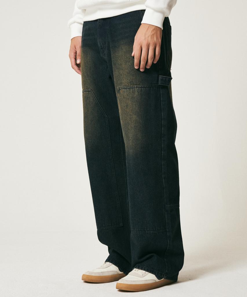 RAYFIKERS Double Knee Carpenter Denim Pants Mq5Du528_Dark Indigo