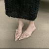NEW Flat Shoes Female Summer Woman Pantofle Slippers Casual Slides Platform Beach Denim Luxury Soft Fashion Glitter High Heeled