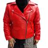 New Women Leather Jacket Lambskin Red Biker Jacket, Fashionable Leather Jacket, Plus Size