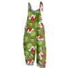 Женский повседневный свободный комбинезон с рождественским принтом, комбинезон с широкими штанинами, без рукавов, с карманами