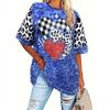 Women's Plus Size Heart-shaped Printed Pullover Sweater