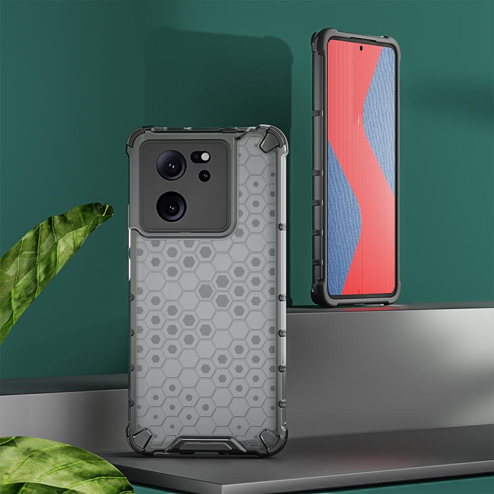 KEYSION Противоударный защитный чехол для Xiaomi 13T Pro 5G, мягкий силикон + ПК, прозрачная сотовая задняя крышка для телефона Redmi K60 Ultra