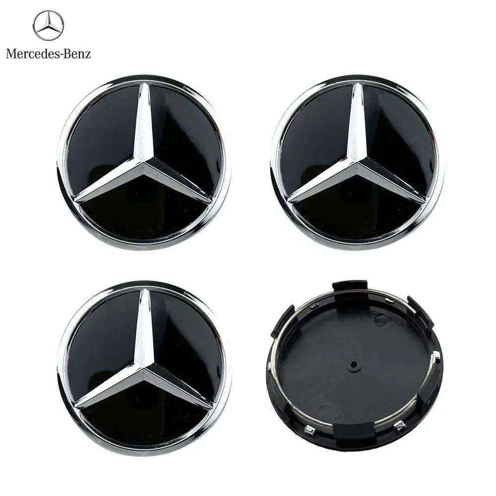 WMFH9 4pcs 60mm Black Silver Car Wheel Cap Badge Logo Cover For Mercedes Benz W176 W177 W204 W205 W212 W213 W206 X156 X253 W117 W166