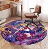 Sailor Moon Pattern Round Rug, Indoor/Outdoor Mat, for Picnic, Gameroom, Bedroom, Office, Living Room, Home Decor Carpet, Birthday Gift