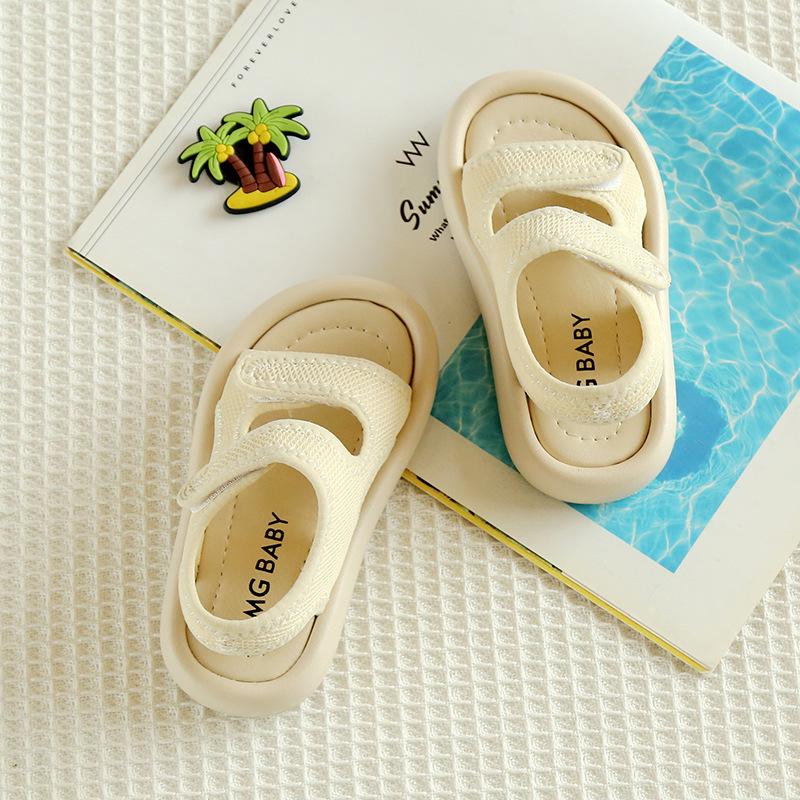 2025 Summer Kids' Non-Slip Mesh Sandals: Soft Sole, Velcro Beach Shoes for Boys & Girls