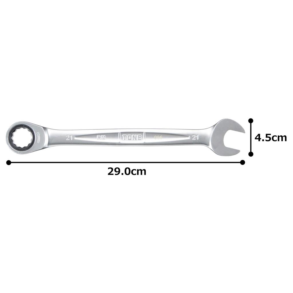 TONE Ratchet Box Wrench Width Across Flats 21mm RM-21