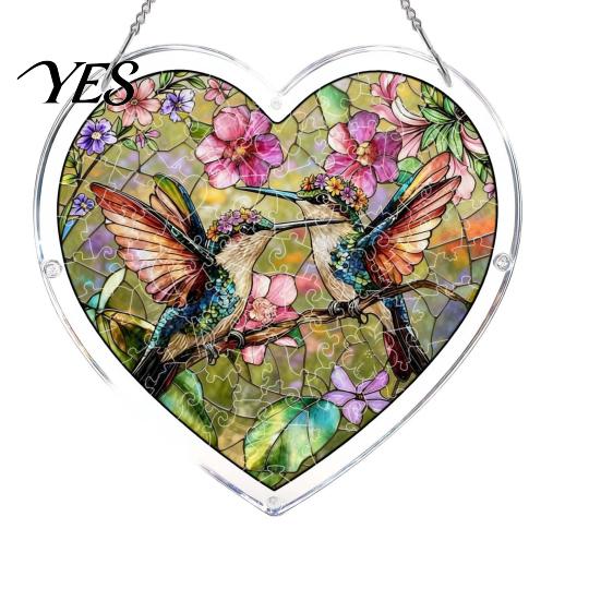 Musical Note Puzzle Piece Suncatcher Pendant, Durable Acrylic Window Hanging, with 3D Pattern, Stained Glass Effect Waterproof Decorative Ornament,