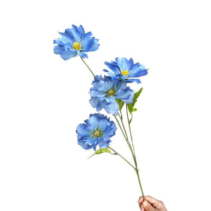 1 пучок Шелковый цветок Вечный цветок 4 головки Искусственный цветок Имитация цветка Орхидея Цветок заката Свадебный декор