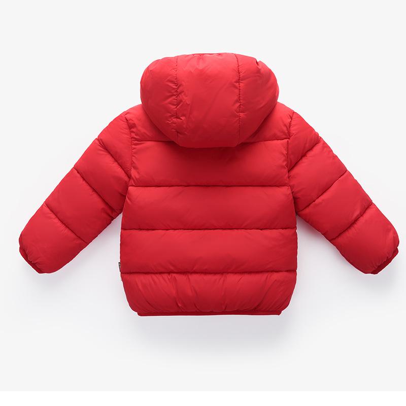 Winter 2025 Cotton Hooded Children's Down Jacket with Fleece Lining - Thickened for Boys and Girls