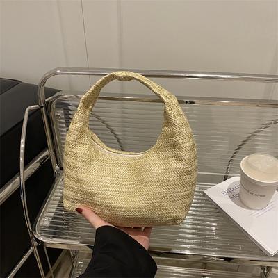 Сумка-полумесяц под мышку новая мода индивидуальность пляжный отдых плетеная большая вместимость соломенная сумка-тоут женская