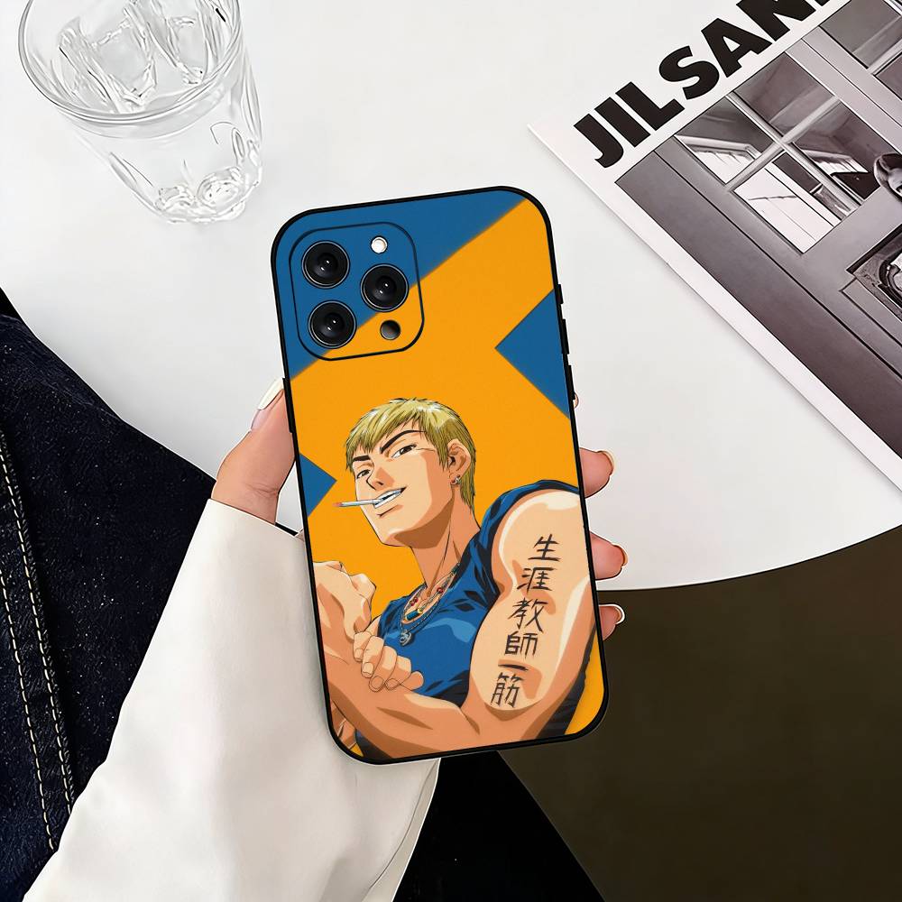 GTO Великий Учитель Онидзука Чехол для телефона для iPhone 17,16,15,14,13,12,11 Plus,Pro Max,XS,Мягкий силиконовый черный чехол