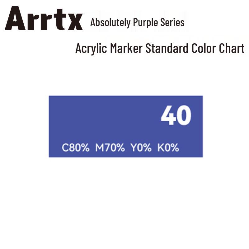 Arrtx Ataishi Акриловый маркер с мягким наконечником, 1 шт., Абсолютно фиолетовый, Стиль A/B, 30 цветов, Водонепроницаемый, Быстросохнущий, Непрозрачный.