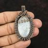 Moonstone Pendant Copper Wire Wrapped Pendant Copper Jewelry Rainbow Moonstone Jewelry Handmade Pendant Gemstone Wire Pendant Gift For Her