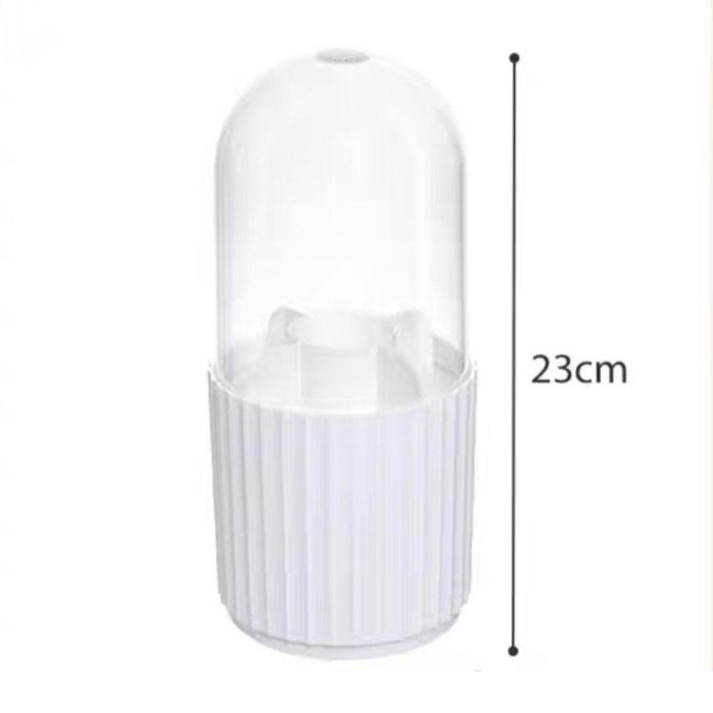 Rotatable Makeup Brush Cylinder with Cover Compartment Pen Holder Cosmetics Storage Box  Gift