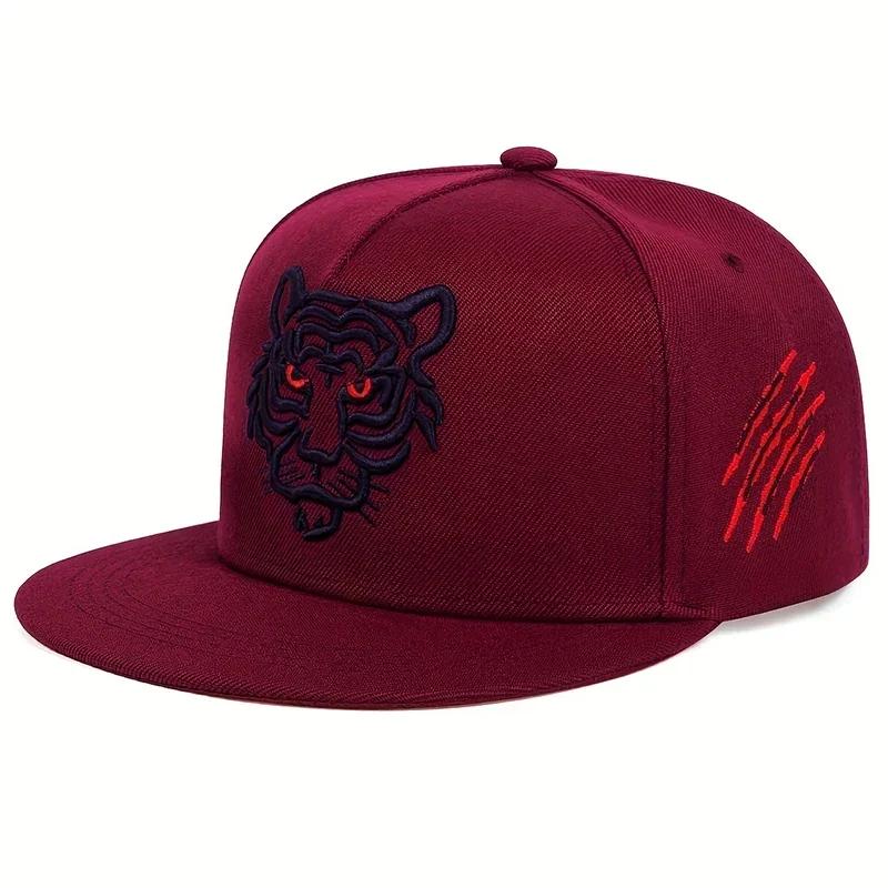 Унисекс Бейсболки Snapback с вышивкой тигра в стиле хип-хоп, весенне-осенние, регулируемые, повседневные, для улицы, защита от солнца