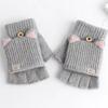 Knitted Wool Finger Gloves Thicken Glove Bracers Fashion Winter Gloves  For Woman Winter Warm
