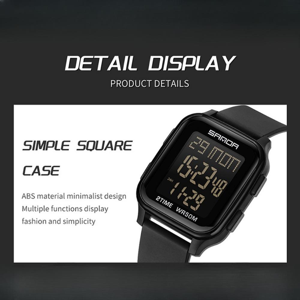 SANDA Модные электронные часы Многофункциональные квадратные спортивные часы-хронограф Водонепроницаемые наручные часы Бизнес-часы
